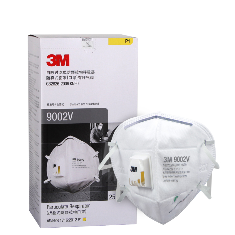 3M9002V折疊式帶閥顆粒物防護(hù)口罩圖片4