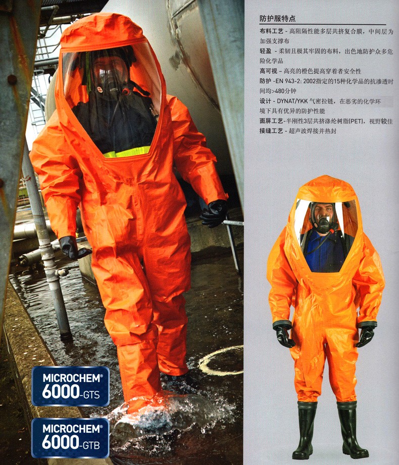 微護佳MC6000 OR60-TA99-818-0X-GA1-02A級重型防化服外接氣源圖片1