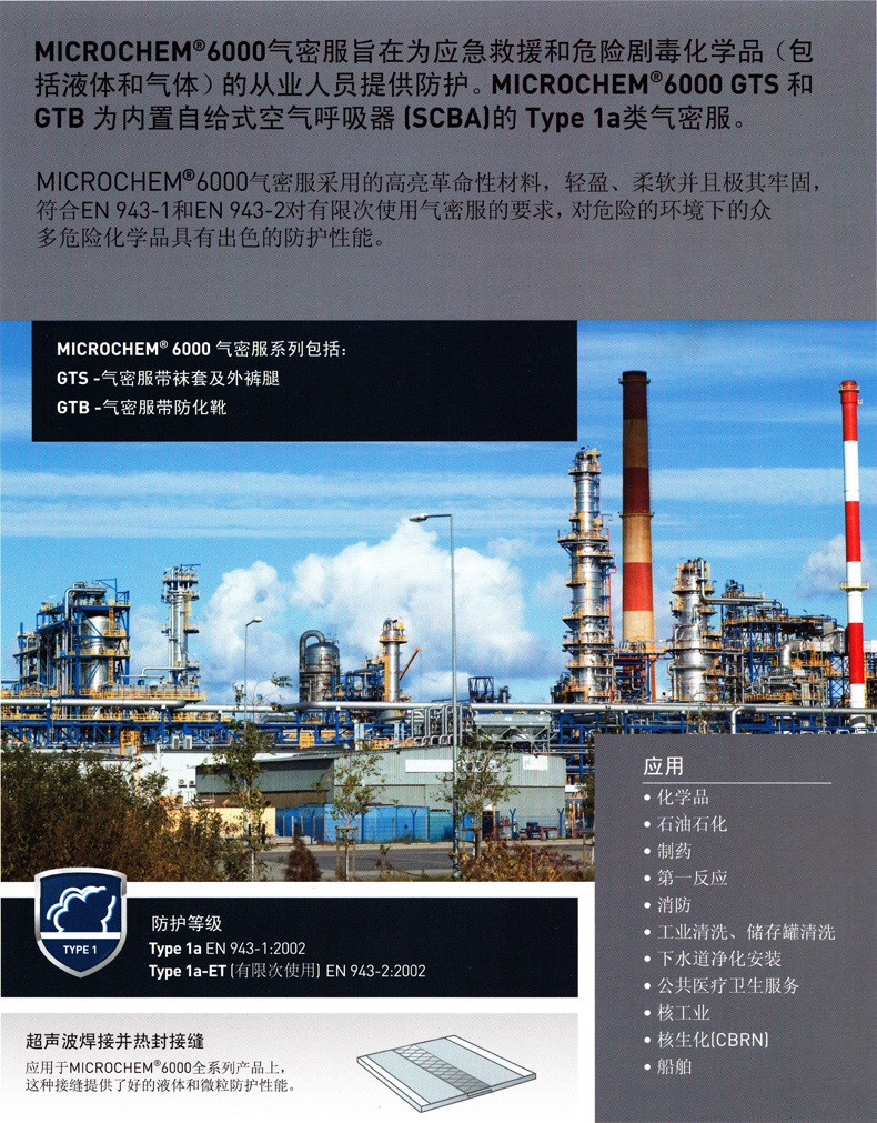 微護佳MC6000 OR60-TA99-818-0X-GA1-02A級重型防化服外接氣源圖片2