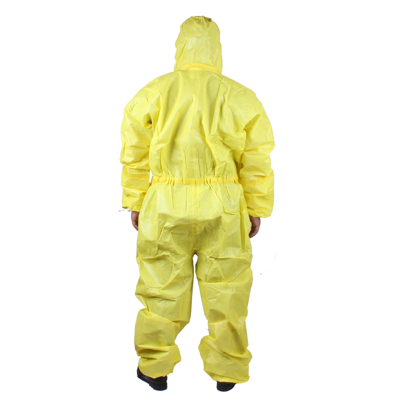 微護(hù)佳MC3000 YE30-W-99-111-02黃色雙袖連體防化服圖片3