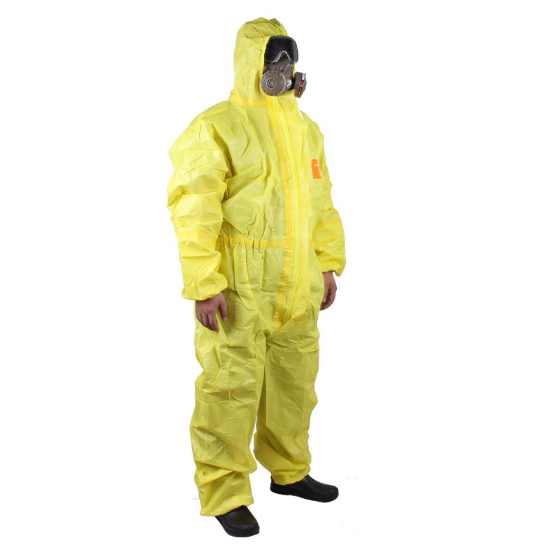 微護(hù)佳MC3000 YE30-W-99-111-02黃色雙袖連體防化服圖片2