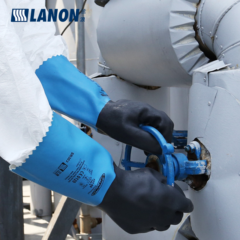 LANON蘭浪SR303氯丁橡膠防化手套圖片3