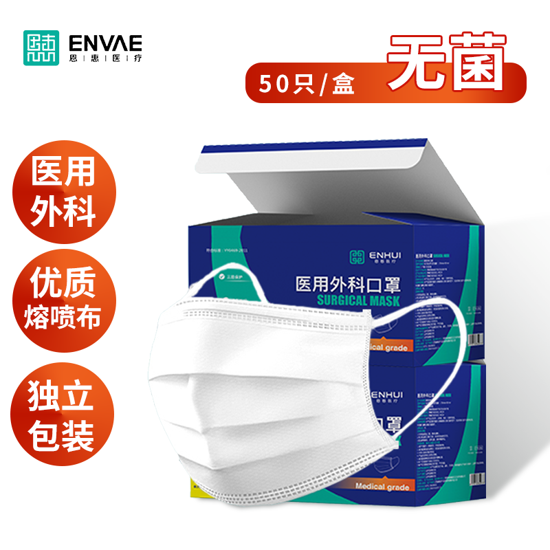 恩惠醫療三層一次性醫用外科口罩圖片2