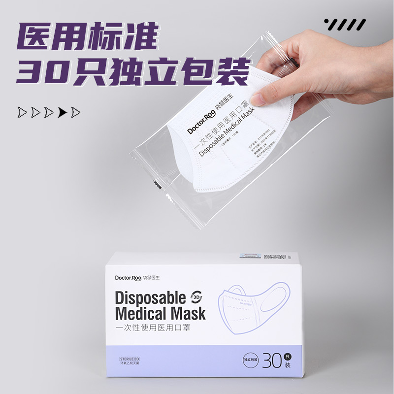 袋鼠醫(yī)生C型3d折疊立體一次性醫(yī)用口罩圖片3