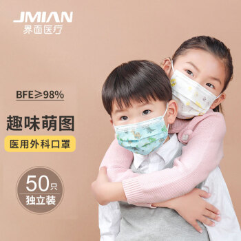 界面一次性醫(yī)用外科兒童口罩圖片3