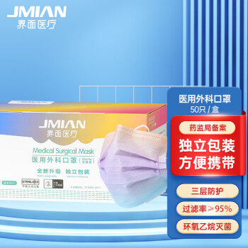 界面漸變色滅菌級一次性醫用外科口罩圖片1