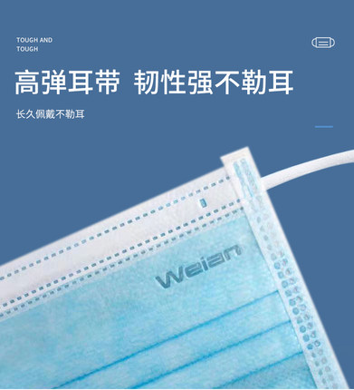 衛安平面掛耳式醫用外科口罩圖片1