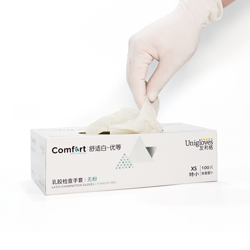 友利格舒適COMFORT C05XTDW一次性無粉優等乳膠檢查手套圖片2