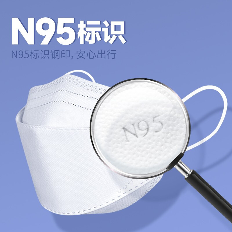 美仕康柳葉款魚型N95滅菌醫用防護口罩圖片2