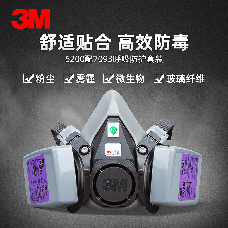 3M6200+7093CN KP100防塵面具三件套圖片4