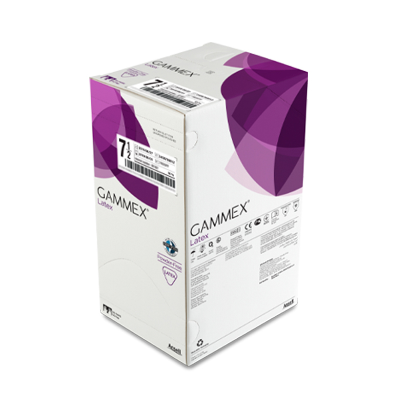 安思爾GAMMEX 330050065綠色無(wú)粉乳膠內(nèi)層外科手套圖片2
