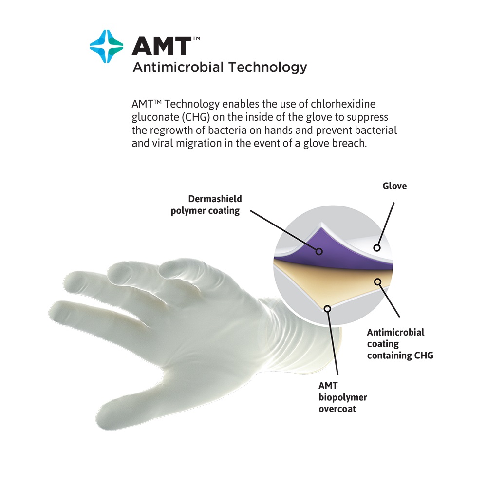 安思爾GAMMEX AMT 4155AMT無(wú)粉乳膠外科手套圖片3