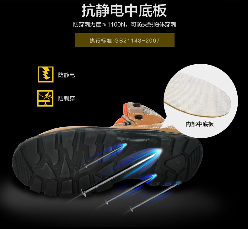 賽獅S8001防砸防刺穿防靜電安全鞋圖片6