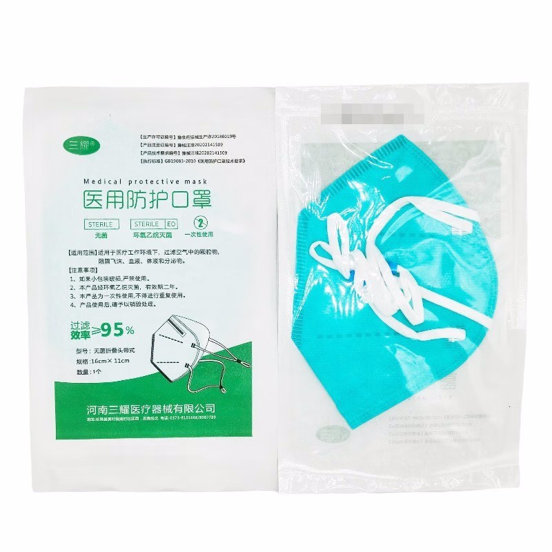 三耀折疊頭戴式醫(yī)用防護(hù)口罩頭戴式N95口罩圖片2