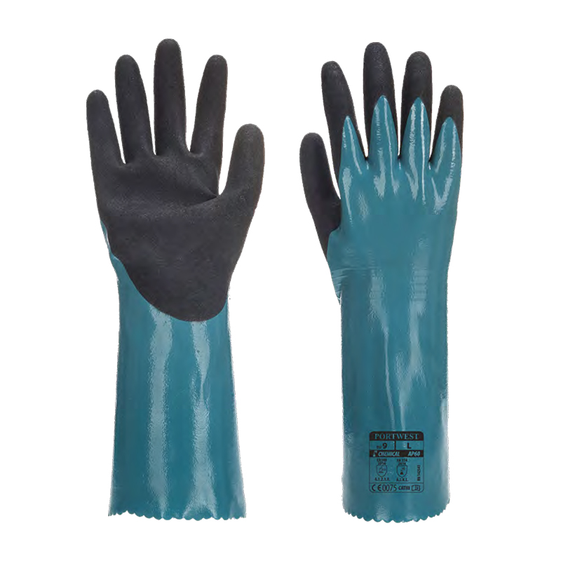 波偉斯特Portwest AP60 Sandy Grip Lite長(zhǎng)筒丁腈防化手套