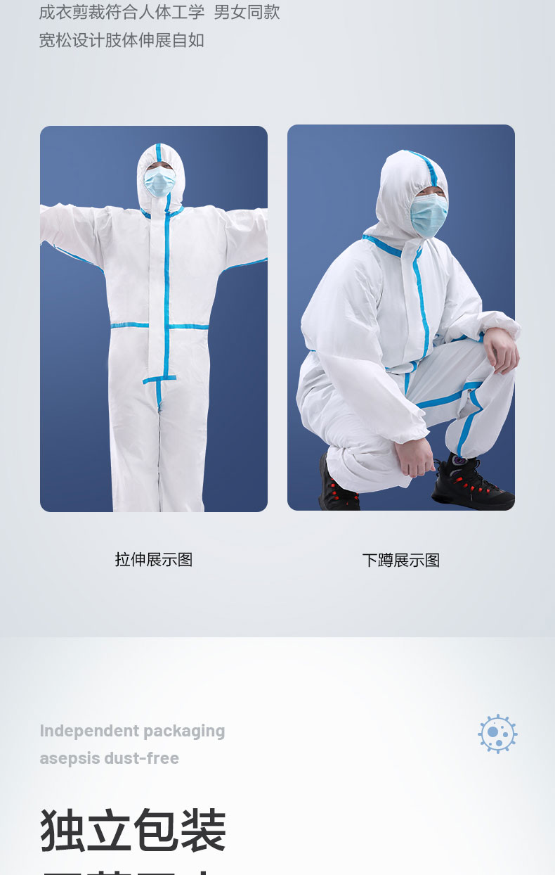 可孚2類醫(yī)用一次性連體防護服圖片8