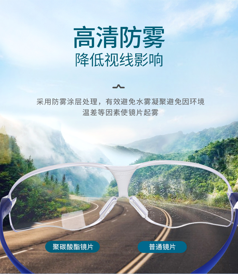 3M10434中國(guó)款流線型防護(hù)眼鏡4