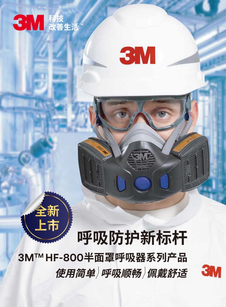 3M Secure Click HF-801SD揚聲器振動膜版小號硅膠半面型防護(hù)面罩1