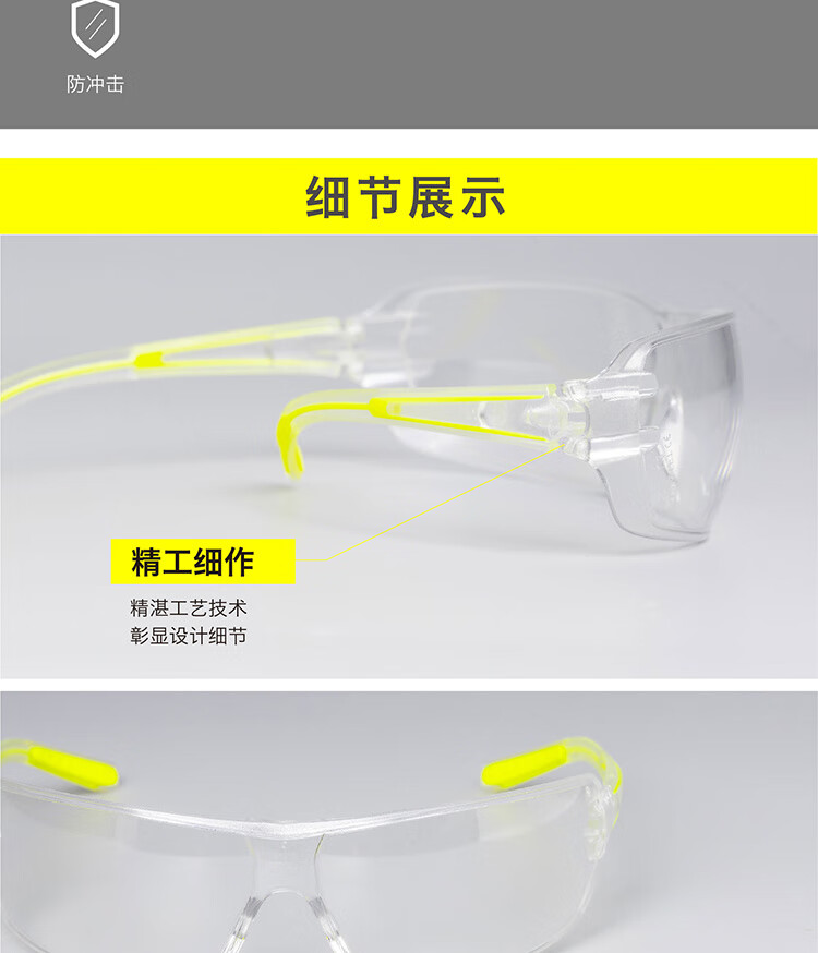 代爾塔101106 HELIUM2 CLEAR超輕量款防霧防刮防沖擊安全防護眼鏡5