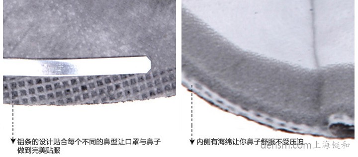 3M9042口罩鋁條設計，口罩內(nèi)側(cè)海綿設計