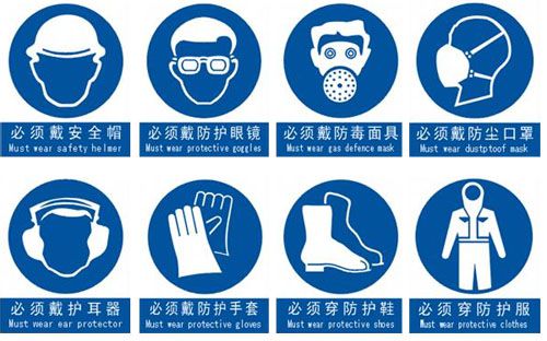 常見個人防護(hù)用品佩戴示標(biāo)牌圖片